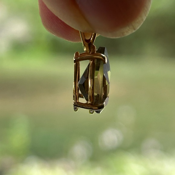 Smoky Topaz 10k Gold Pendant - Picture 6 of 11